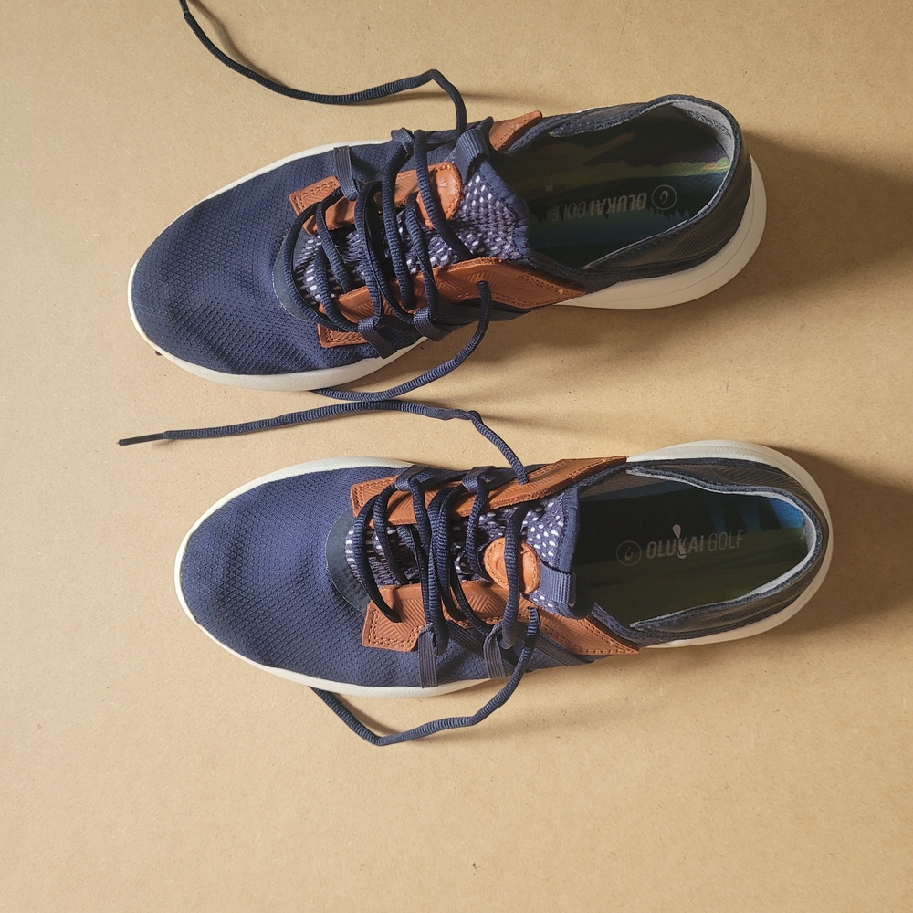 OluKai Navy and Brown Men's Sneakers